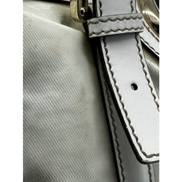 Gucci Web Britt Dialux Cream Leather Boston Bag*GG LOGO*Red Green Stripes! - Picture 9 of 16